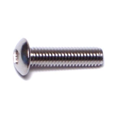 Midwest Fastener M3-0.50 Socket Head Cap Screw, Button, Plain Stainless Steel, 12 mm Length, 10 PK 75544